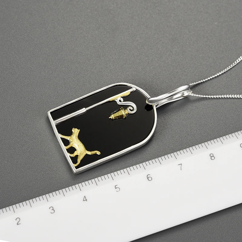 Sterling Silver Cat Crystal Pendant Resin Backing | Mystic Pets Rescue Collection