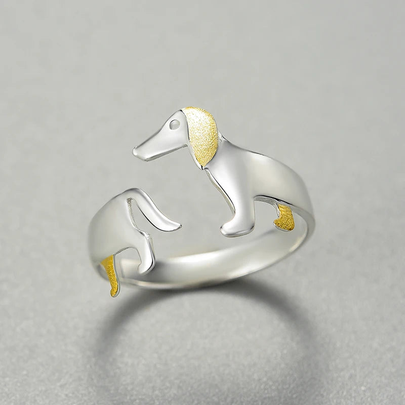 Sterling Silver Dog Ring | Adjustable Pet Jewelry | Rescue Support Collection