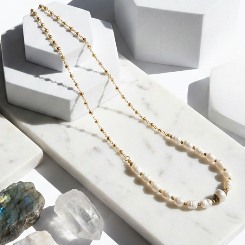 Potato Pearl & Old Andrea Bead Necklace | One of a Kind