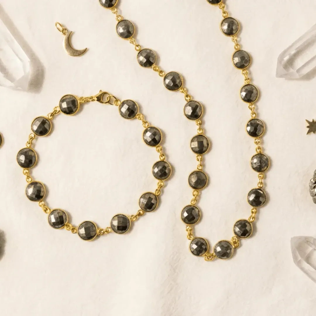 Pyrite_Gemstone_Necklace__Bracelet__Manifestation__Confidence