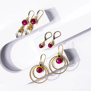 Spiritual Ruby Earrings in gold