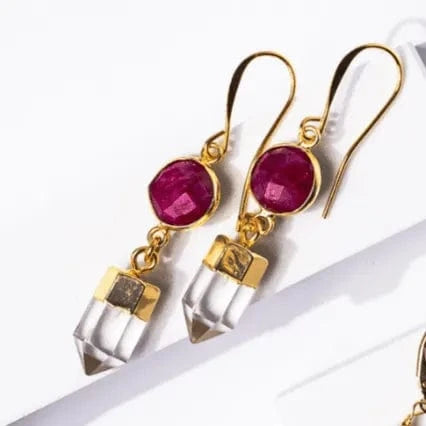 Ruby_Quartz Earrings