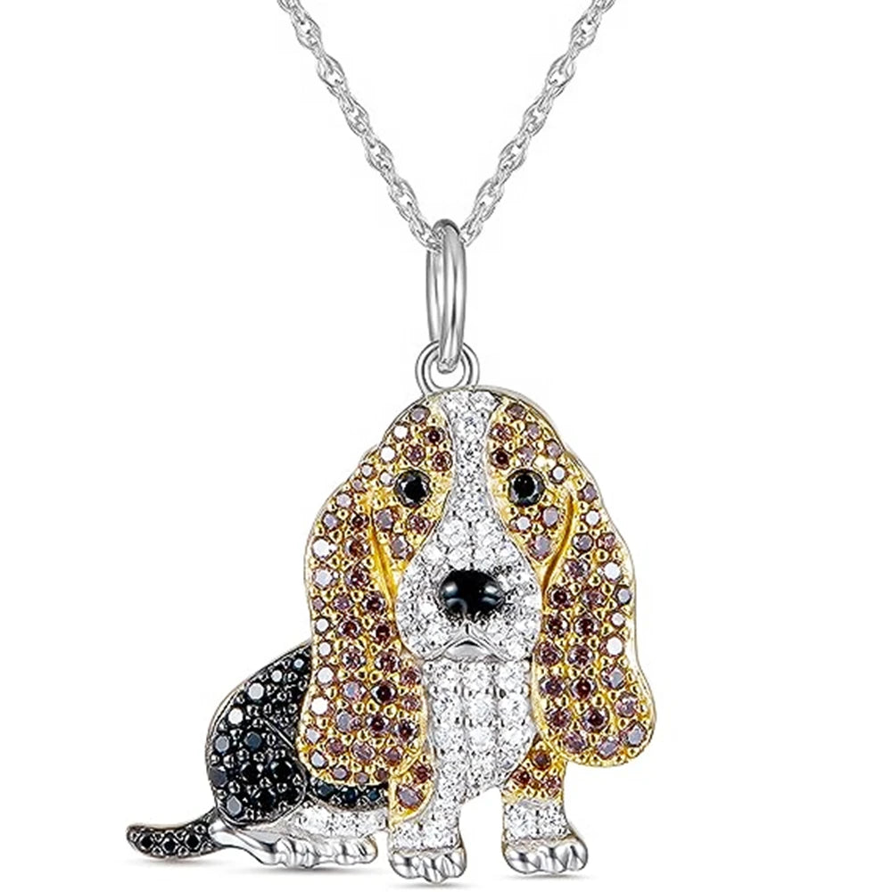 Beagle Love Crystal Pendant Necklace | Mystic Pets Collection