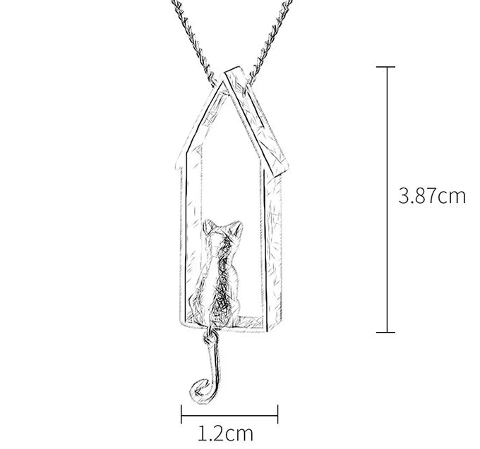 Window Cat Moving Pendant | Sterling Silver Luxe Collection