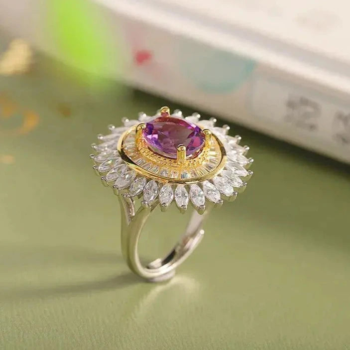 Amethyst Cocktail Ring Sterling Silver