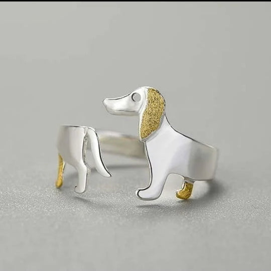 Sterling Silver Dog Ring | Adjustable Pet Jewelry | Rescue Support Collection