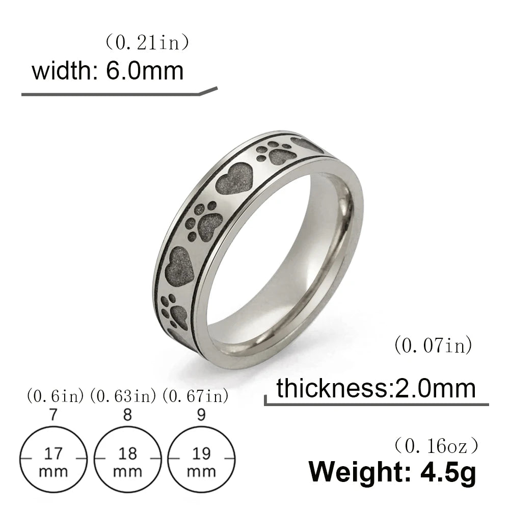 Hearts & Paws Ring | Dainty Pet Love Band | Mystic Soul Jewelry