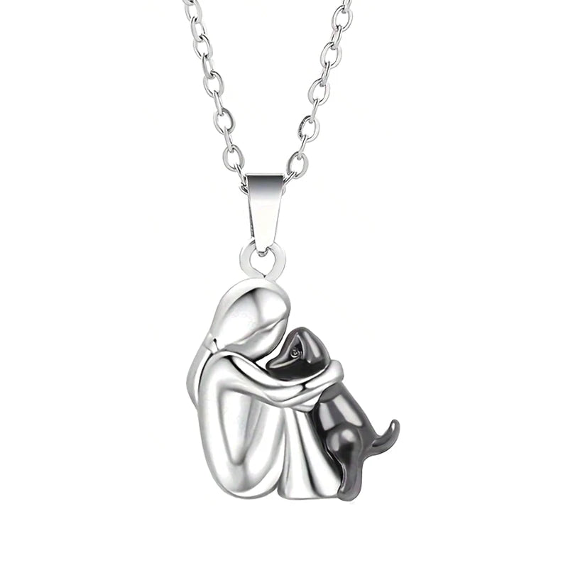 Human & Dog Bond Necklace | Pet Love Pendant | Mystic Soul