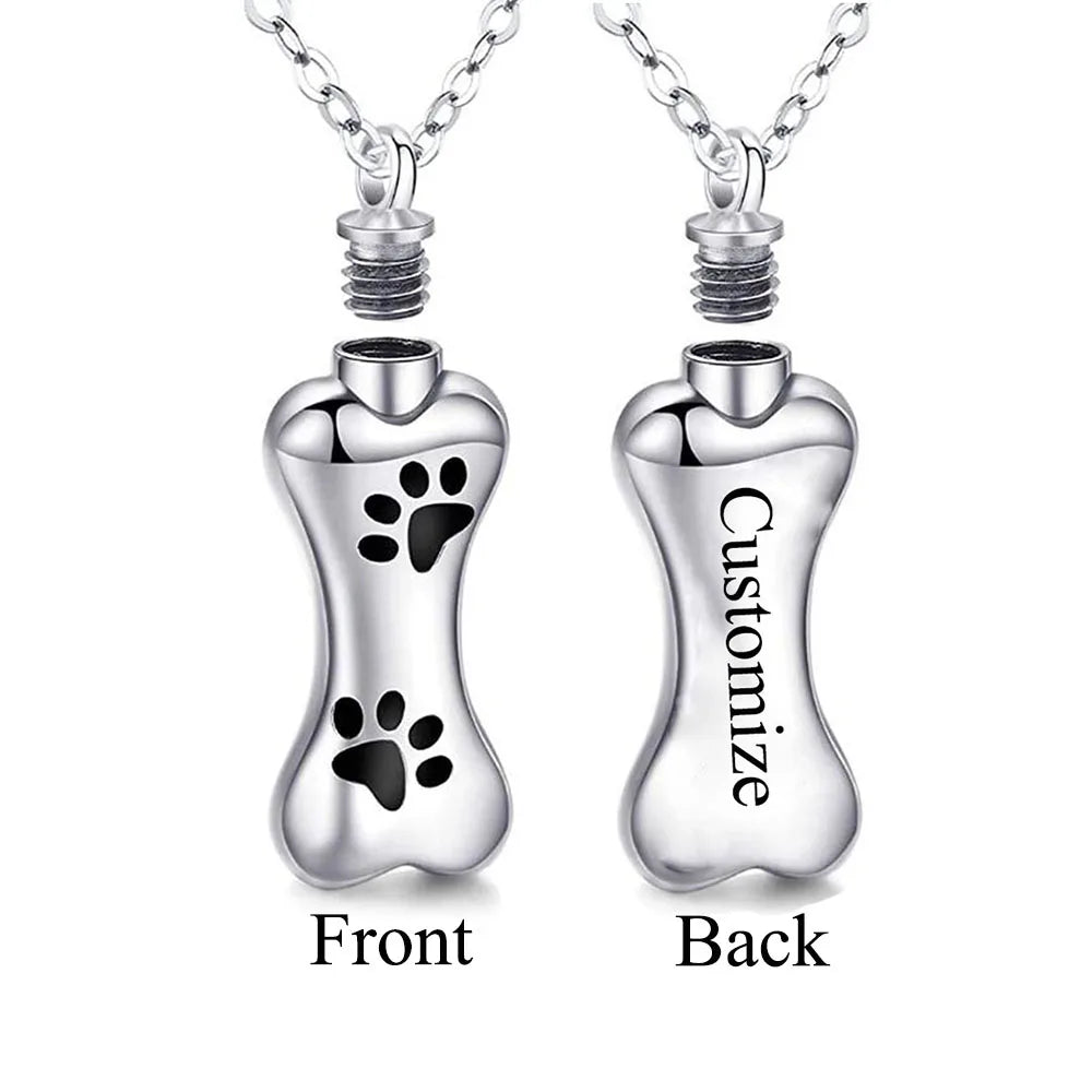 Personalized Dog Bone Urn Necklace | Memorial Jewelry | Mystic Soul