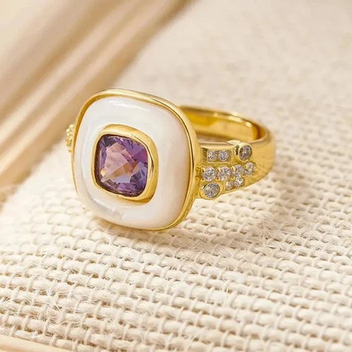 Amethyst Cocktail Ring Sterling Silver