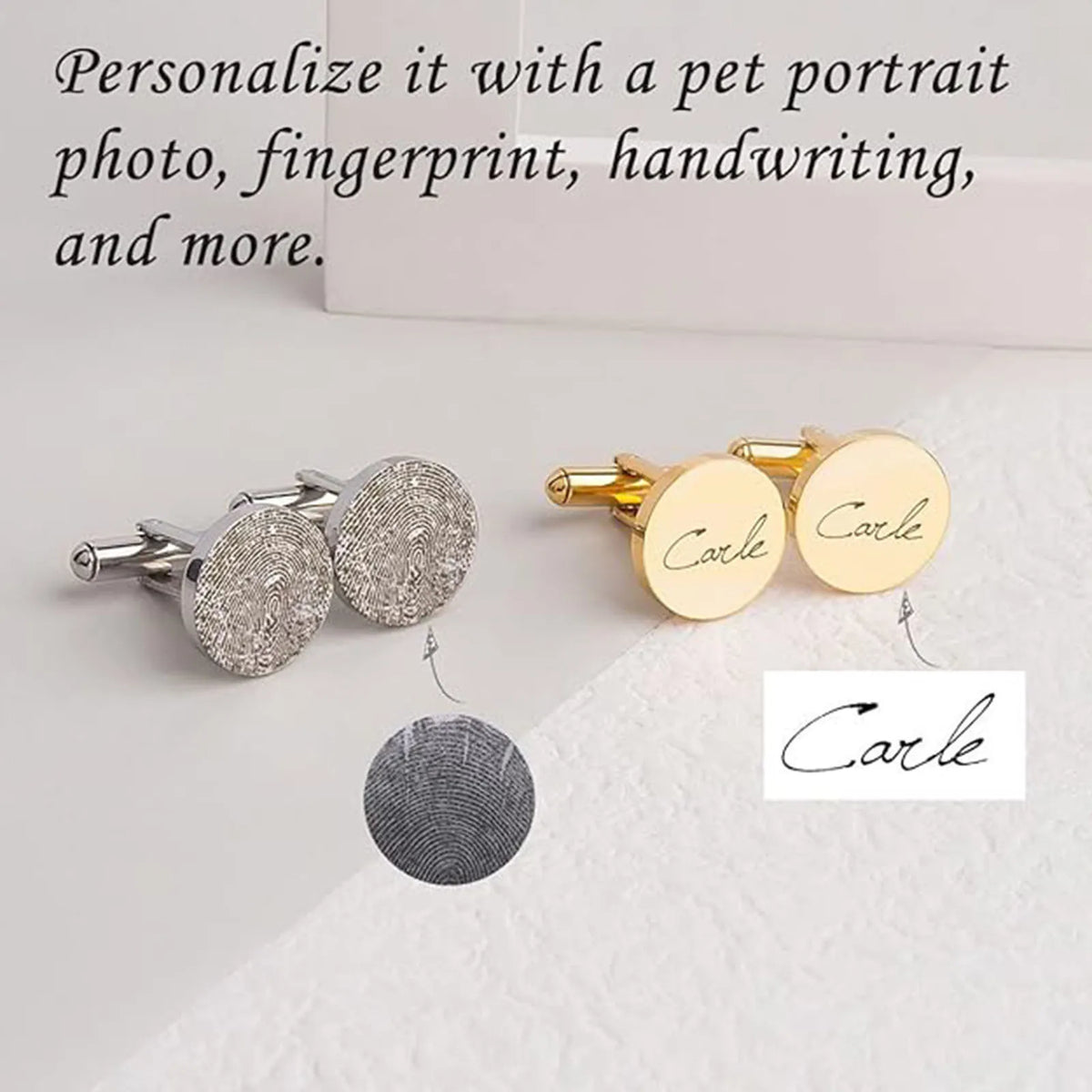 Custom Pet Photo Cuff Links Set | Dog Dad Accessories