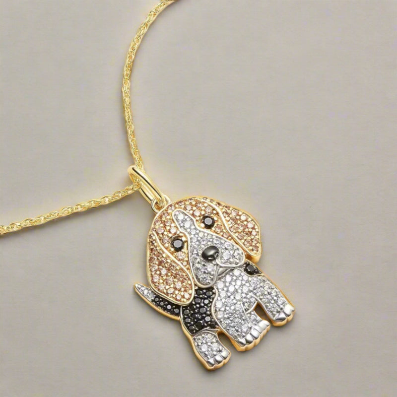 Beagle Love Crystal Pendant Necklace | Mystic Pets Collection