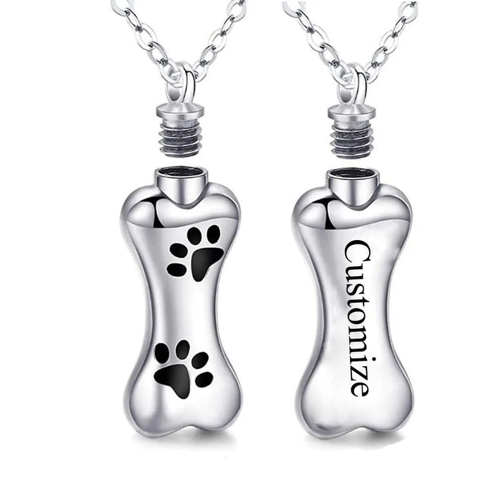 Personalized Dog Bone Urn Necklace | Memorial Jewelry | Mystic Soul