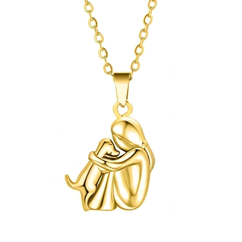 Human & Dog Bond Necklace | Pet Love Pendant | Mystic Soul