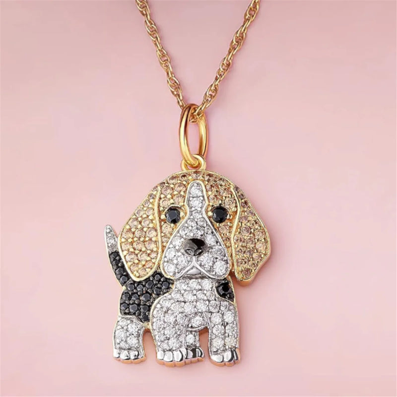 Beagle Love Crystal Pendant Necklace | Mystic Pets Collection