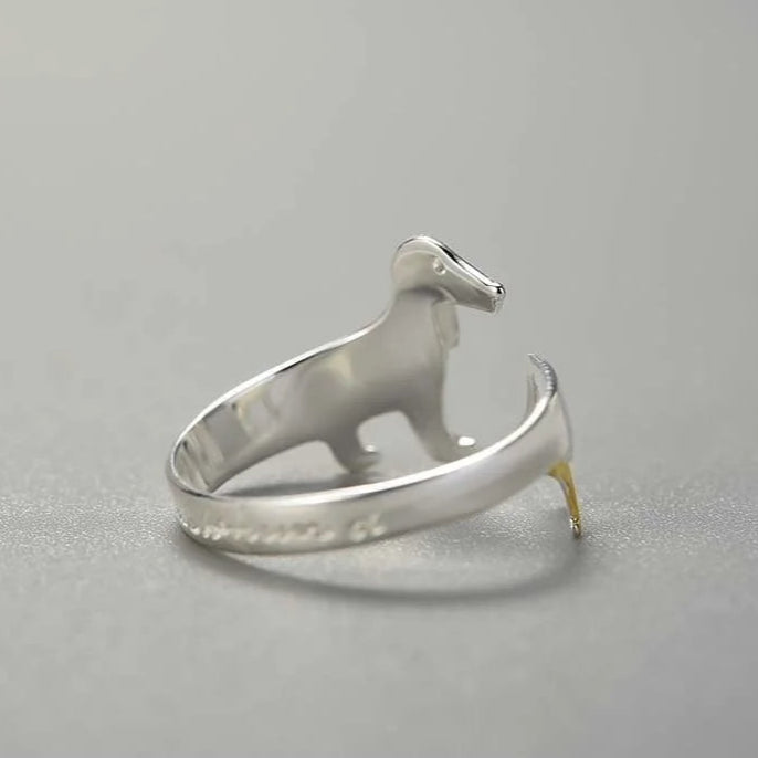 Sterling Silver Dog Ring | Adjustable Pet Jewelry | Rescue Support Collection