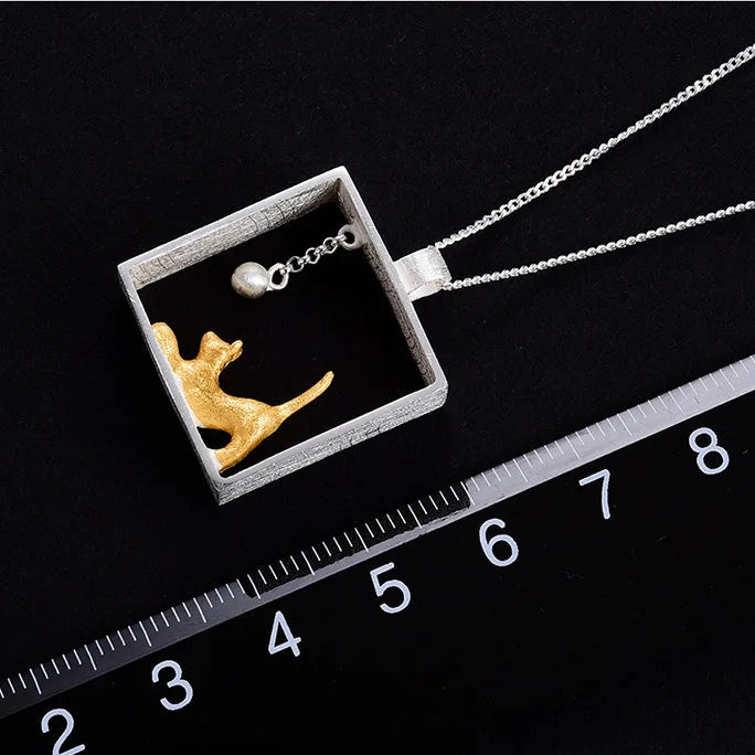 Sterling Silver Cat Crystal Pendant | Mystic Pets Rescue Collection