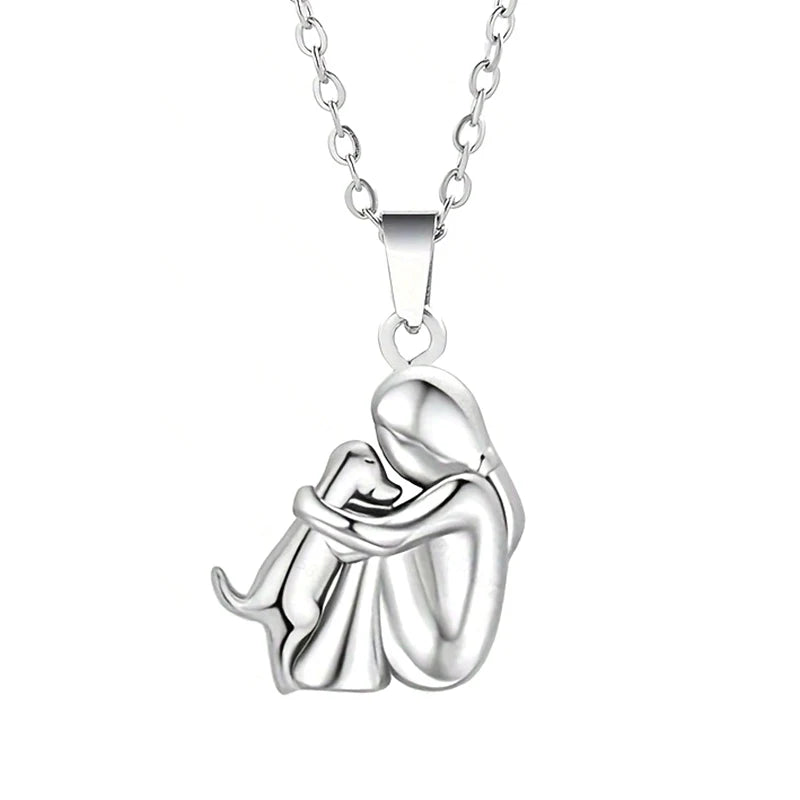 Human & Dog Bond Necklace | Pet Love Pendant | Mystic Soul