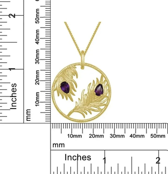  Amethyst Sterling Silver Gold Plated Measurements