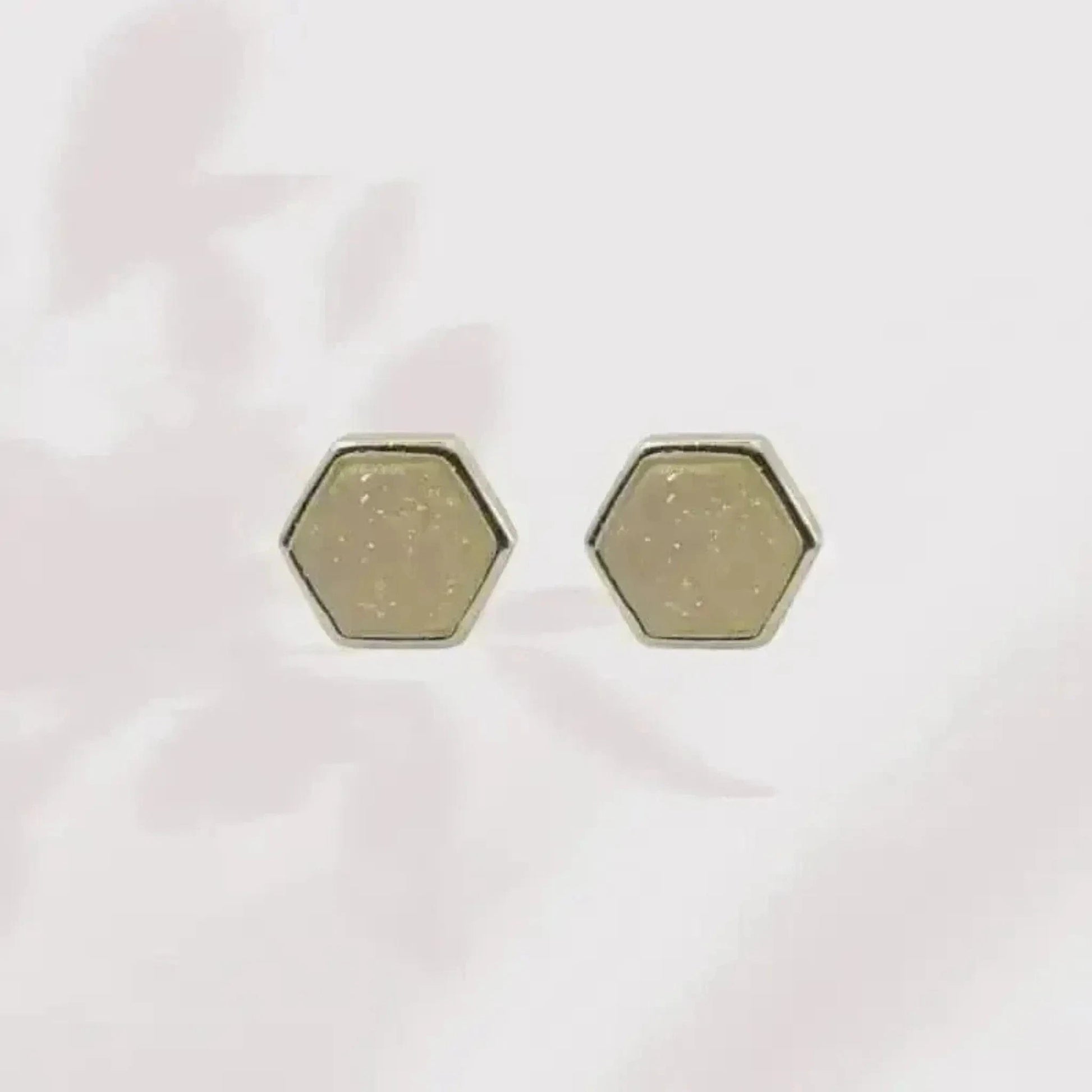 white agate stud earrings
