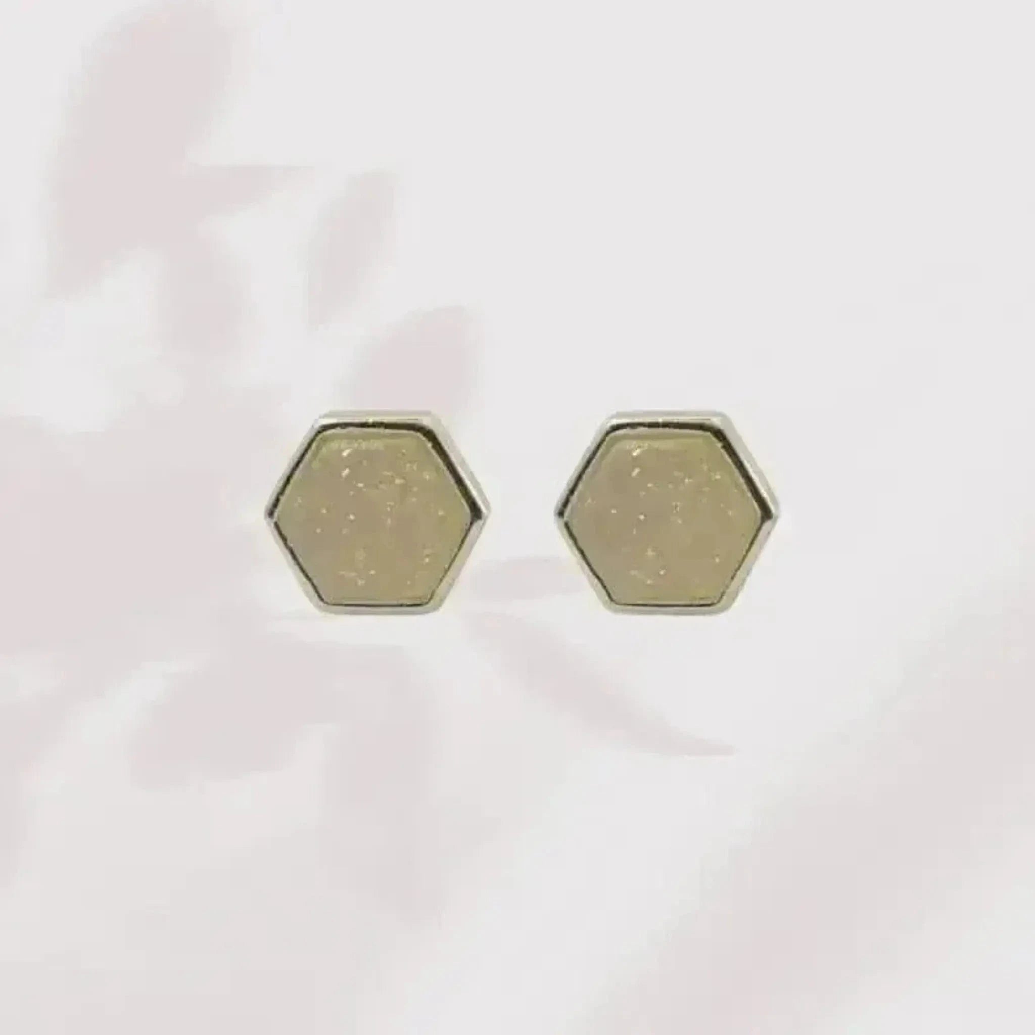 white agate stud earrings