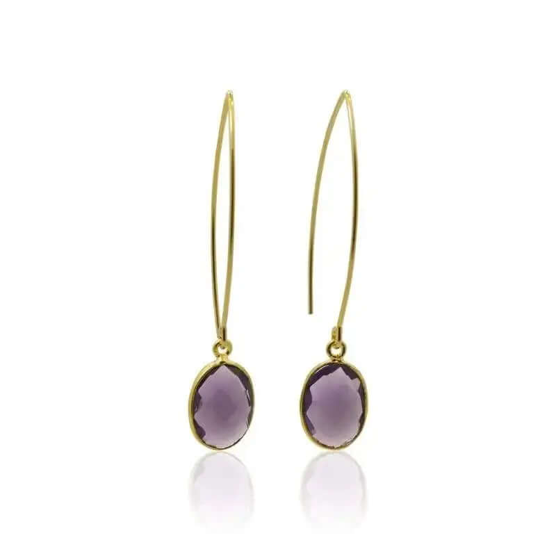 Amethyst Earrings - Hydro Quartz Drops - Mystic Soul Jewelry