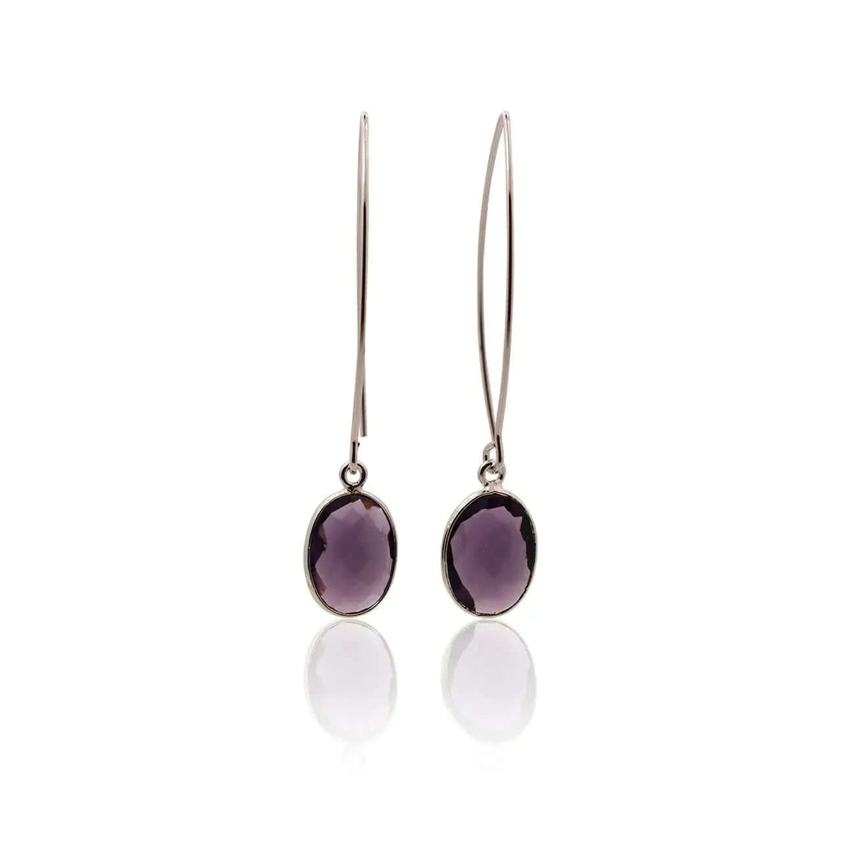 Amethyst Earrings - Hydro Quartz Drops - Mystic Soul Jewelry