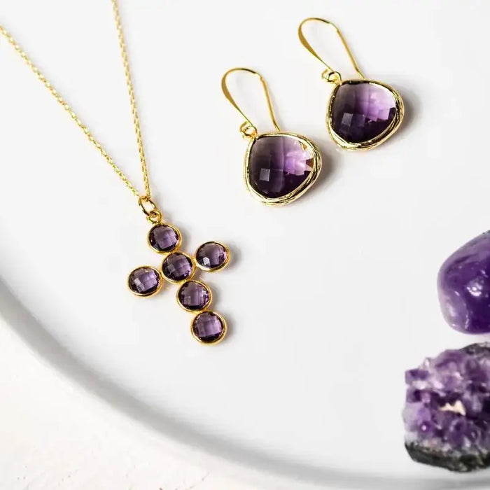 Amethyst Elegant Earrings | Charka Healing Jewelry - Mystic Soul Jewelry