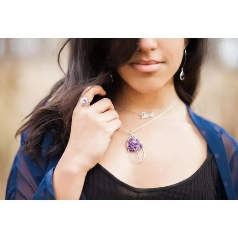 Amethyst Elegant Earrings | Charka Healing Jewelry - Mystic Soul Jewelry