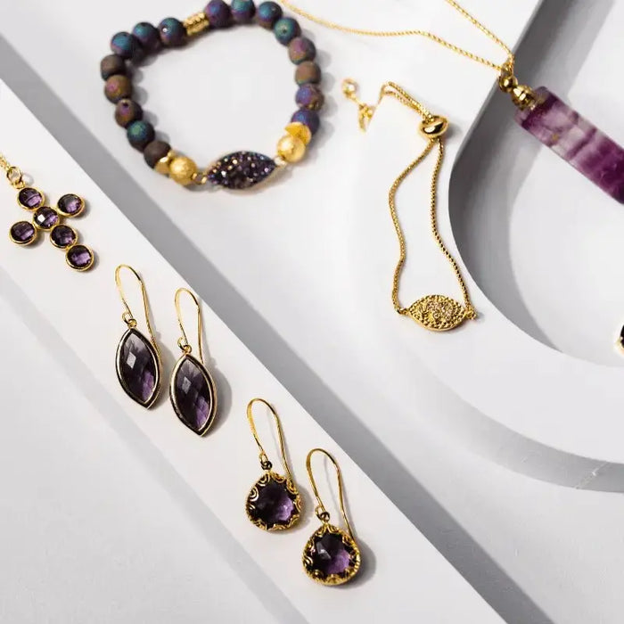 Amethyst Marquis Purple Earrings - Mystic Soul Jewelry