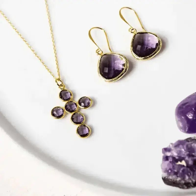 Amethyst Mini Drops - Dangle Purple Earrings - Mystic Soul Jewelry