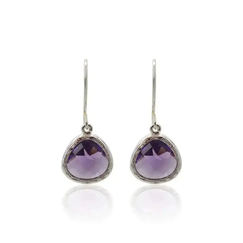 Amethyst Mini Drops - Dangle Purple Earrings - Mystic Soul Jewelry