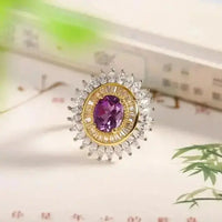 Amethyst Sunflower Ring | 925 Sterling Silver - Mystic Soul Jewelry