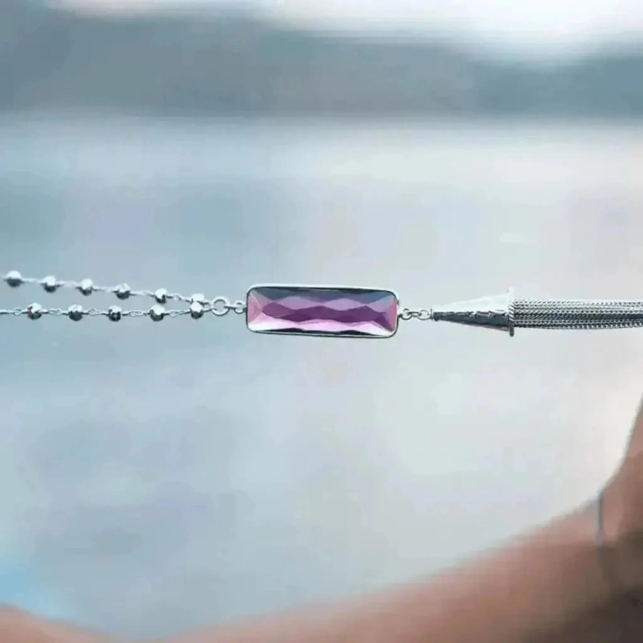 amethyst tassel necklace