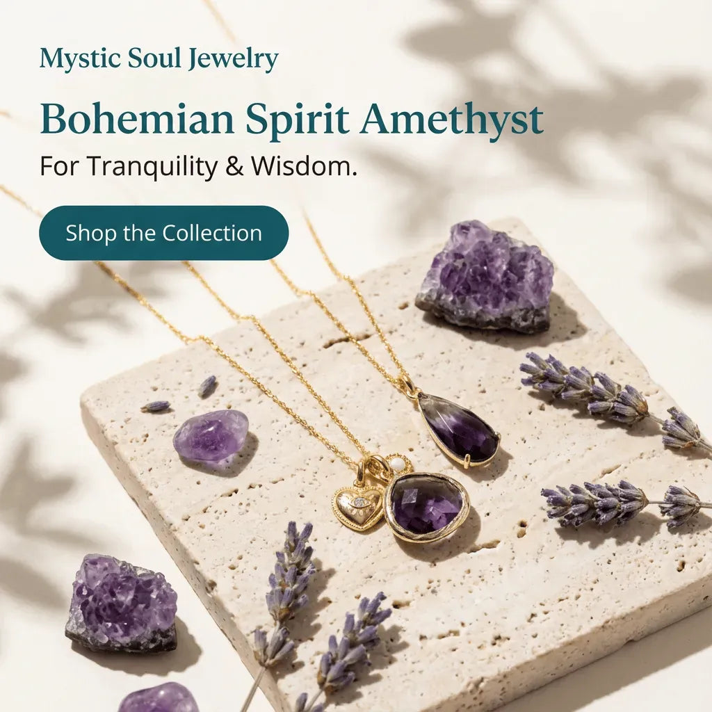 amethyst ombre charm heart opal necklace