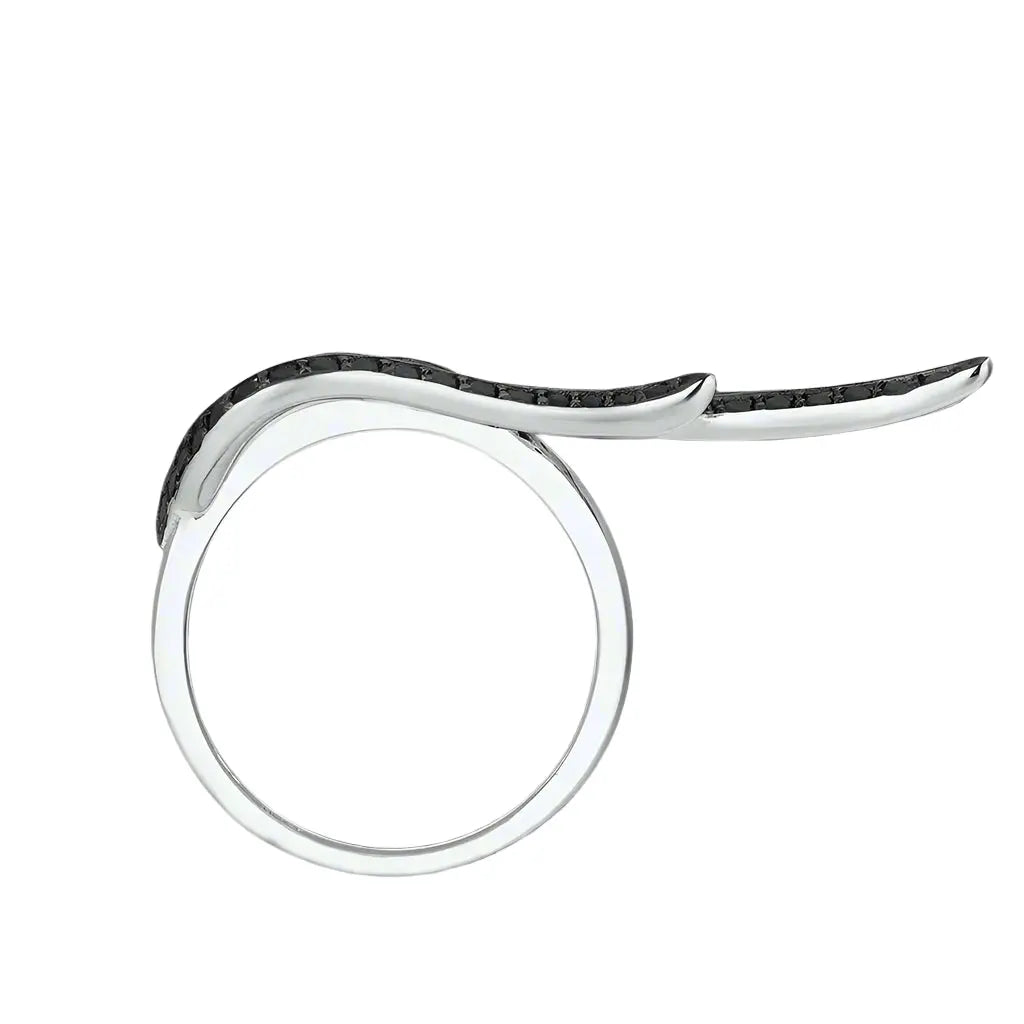 Angel’s Wing Ring | Black Spinel | Two-Finger Statement Design Mystic Soul Jewelry