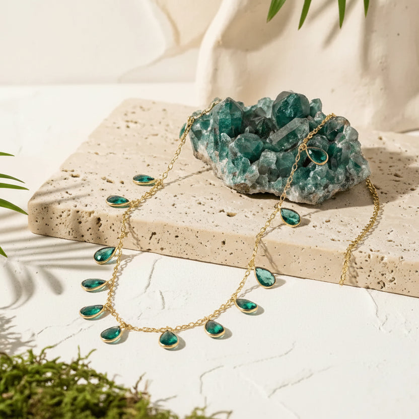 apatite gemstone chain necklace