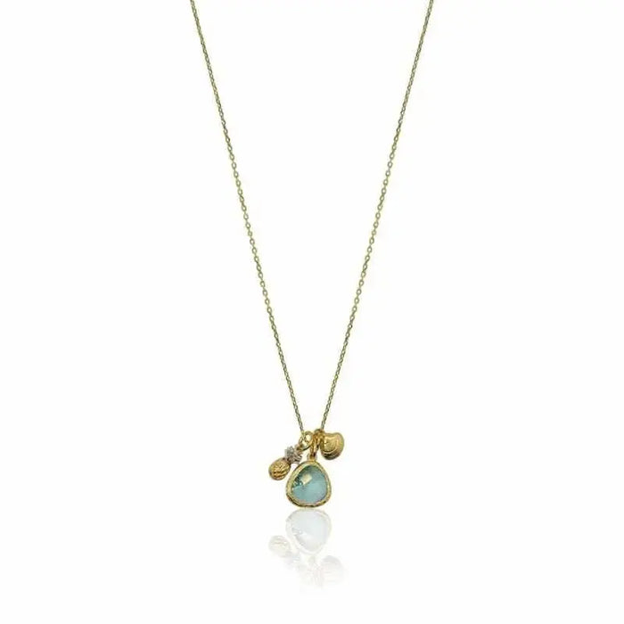 Aqua Mini Drop Pineapple and Shell Charm Necklace - Mystic Soul Jewelry
