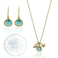 Aqua Mini Ocean Necklace and Earring Jewelry Set - Mystic Soul Jewelry