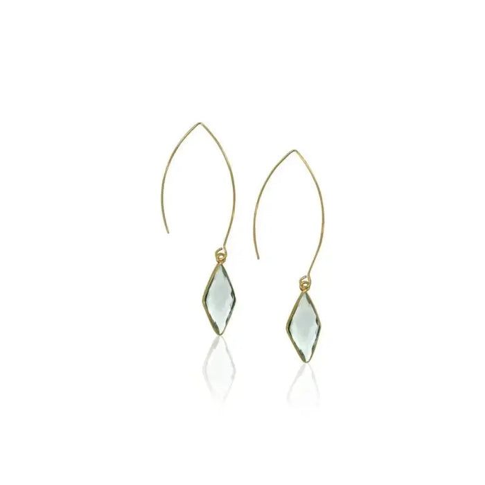Aqua Mini Spike Long Gold Earrings | Ocean Inspired - Mystic Soul Jewelry
