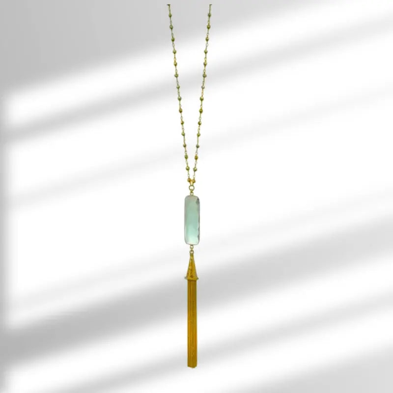 Aqua Tassel Necklace | Ocean Themed Jewelry - Mystic Soul Jewelry