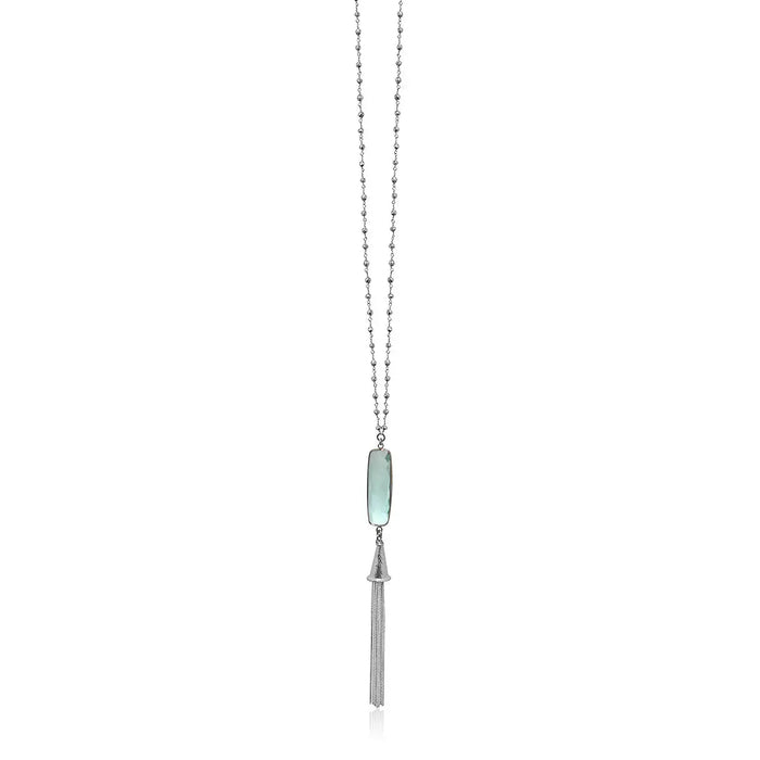 Aqua Tassel Necklace | Ocean Themed Jewelry - Mystic Soul Jewelry