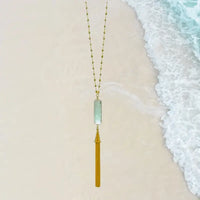 Aqua Tassel Necklace | Ocean Themed Jewelry - Mystic Soul Jewelry