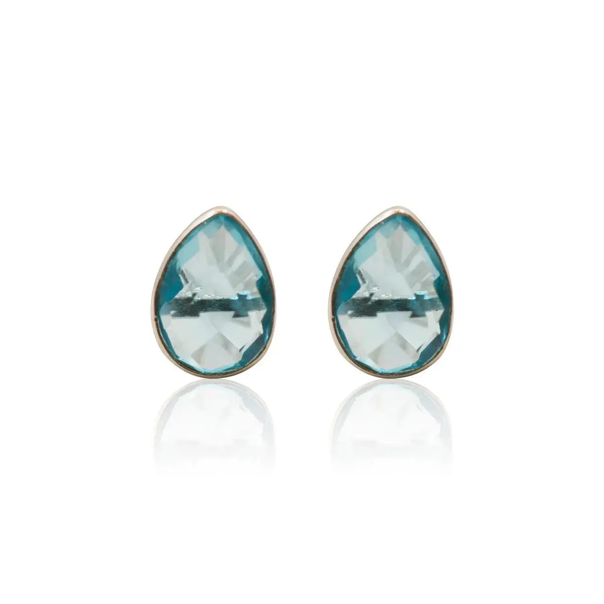 Aqua Teardrop Earrings - Ocean Studs - Mystic Soul Jewelry