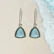aqua silver earrings