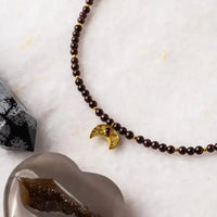 As seen on The Vampire Diaries | Garnet Moon Necklace - Mystic Soul Jewelry