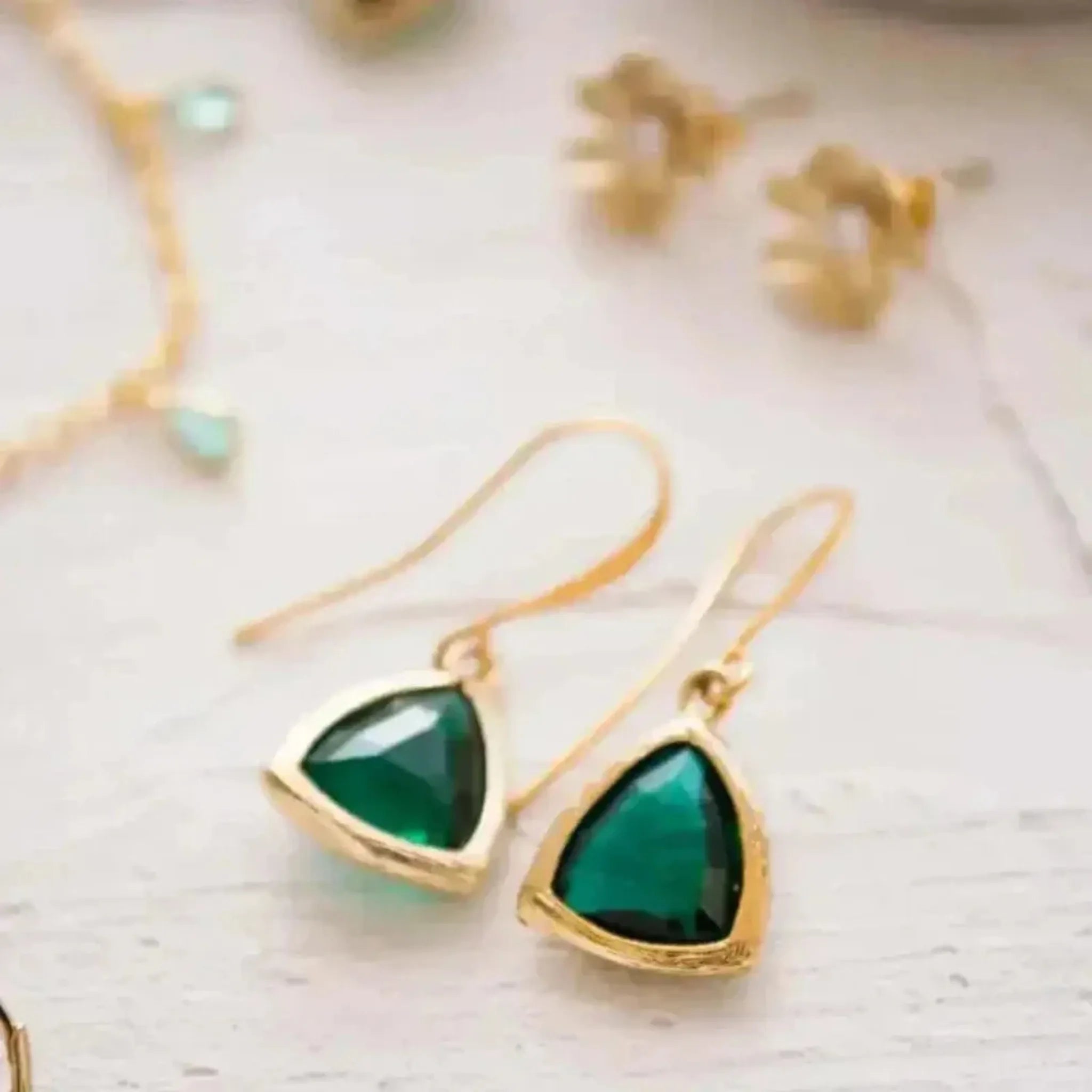 green gold earrings
