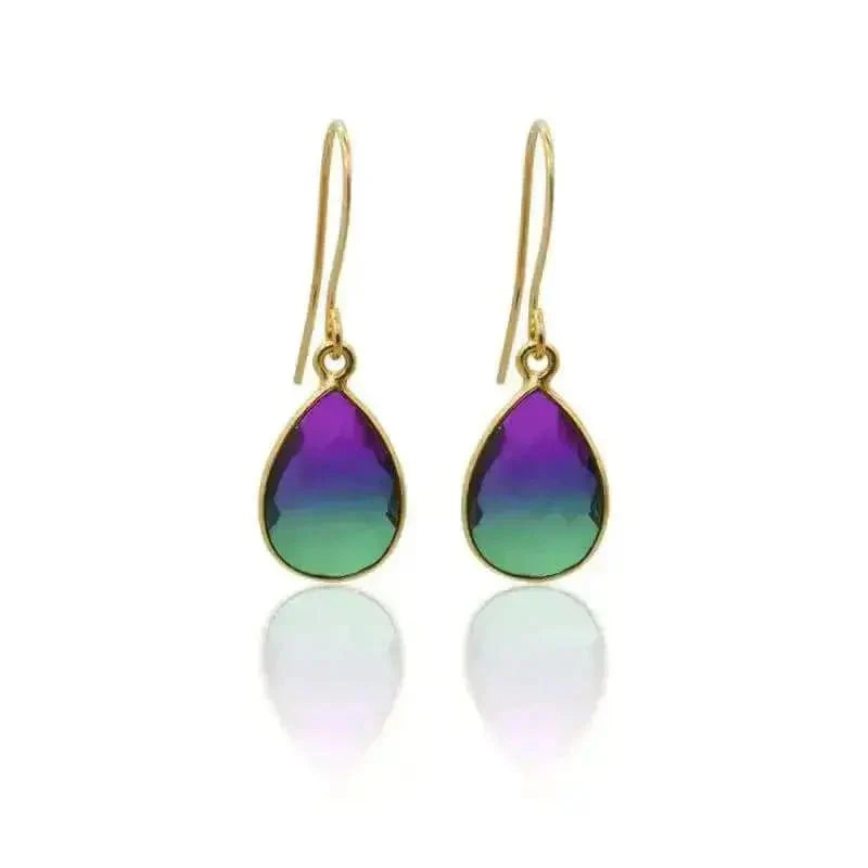 Peacock Aura Drop Earrings - Short - Mystic Soul Jewelry