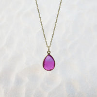 Aura Drop Gold Pink Necklace - Mystic Soul Jewelry