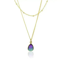 Aura MINI Drop Gold Necklace - Peacock Inspired Jewelry - Mystic Soul Jewelry